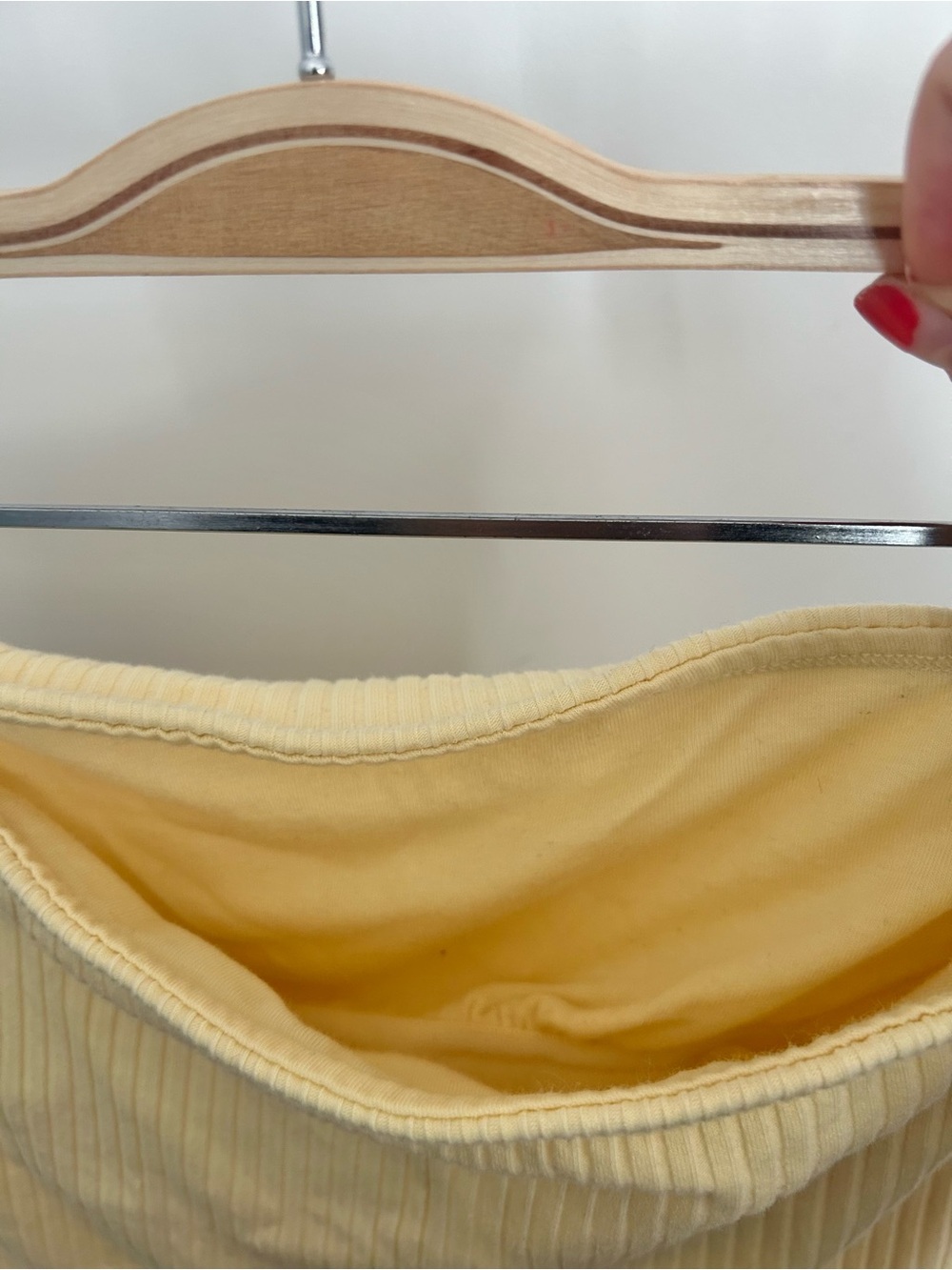Butter Yellow Ribbed Tube Top - Picture 4 of 4
